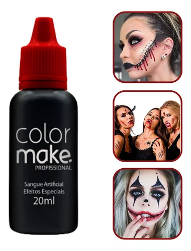 BTSEURY Vampiro Halloween Maquiagem Sanguínea Falso Lavável Realista  Líquido Sanguíneo de Halloween Simulação de respingos de sangue Adereços de  maquiagem para baile de máscaras, Dia das Bruxas