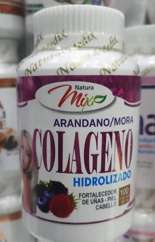 Colágeno Hidrolizado + Arándano + Mora 500mg De 100 Cápsulas