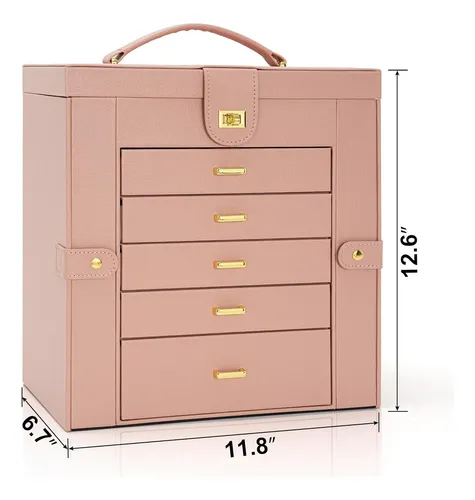 Caja De Joyería Extragrande De 6 Niveles Almacenamient...