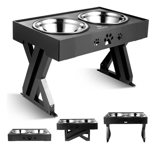 Cuencos Elevados Ajustables Perros Comedero Doble Cuencos