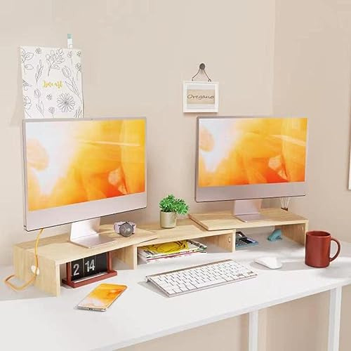 Soporte De Monitor Dual 3 Estantes, Soporte Computadora...