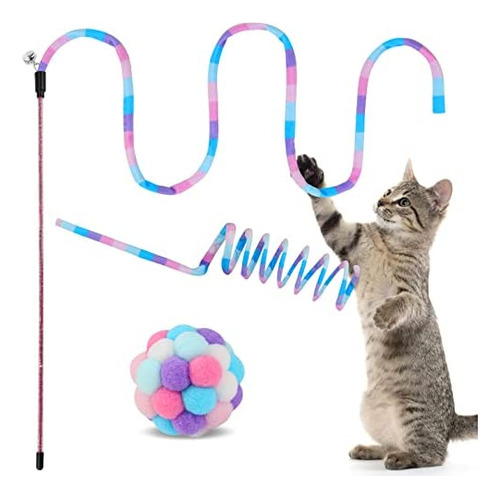 Tusatiy Juguetes Para Gatos, Paquete De 3, Varita Para Bolas