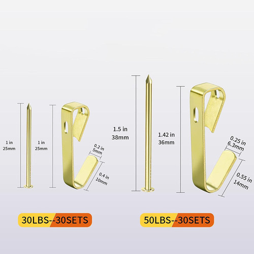 D 120 Ganchos For Cuadros Con Clavos Resistentes For Espejo,