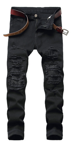 Jeans Chupines Con Efecto Roto Desgastado For Hombre Jea [u]