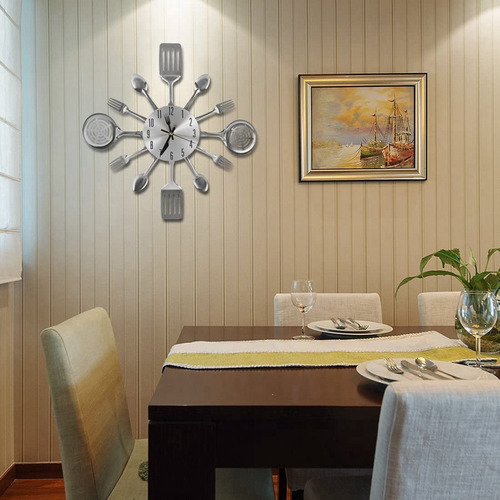 Relojes De Pared De Cocina Grandes Con Cucharas Y Tenedores,