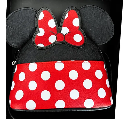 Set Cartera Minnie Mouse Con Llavero