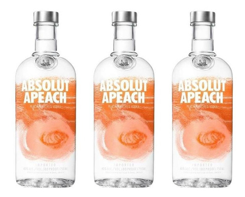 Vodka Absolut Apeach 750 Ml Importado X3 Oferta Fullescabio