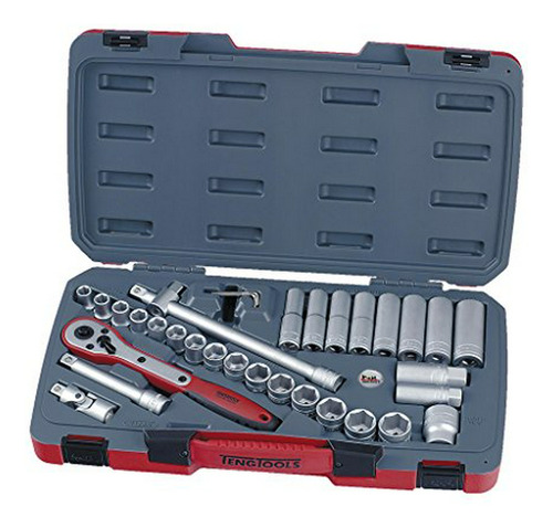 Set De Llaves Teng Tools 34 Piezas 1/2  Métrico - T1234