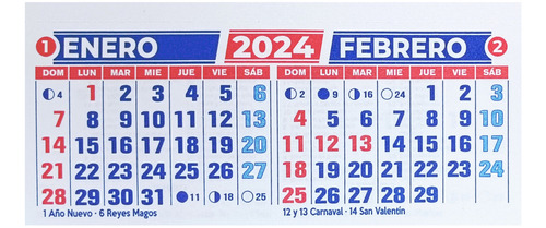 Almanaque Calendario Bi Mensual Mignon 14x8 Troquelado X100 