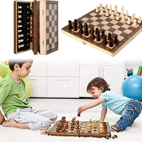 Tablero De Ajedrez De Madera Magnetismo Plegable