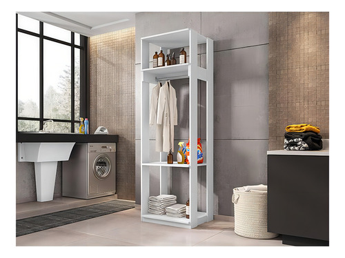 Guarda Roupa Modulado Titan Com Prateleiras Branco - Móveis