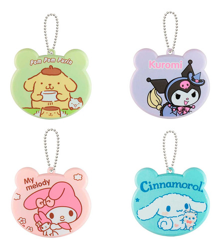 Estuche Espejo Y Peine Llavero X 4 Pcs Sanrio Kuromi 23-jz