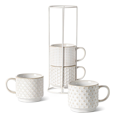 Juego De Tazas Apilables Le Tauci Con Soporte, Tazas De Caf