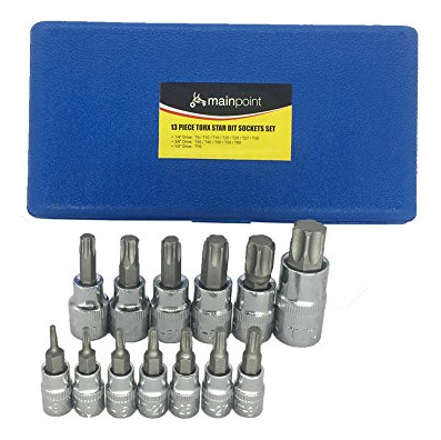 Juego De Llaves De Vaso Star Torx 13 Piezas T8 T70 Crv