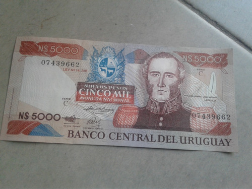 Billete De 5000 Pesos 1983 Uruguay