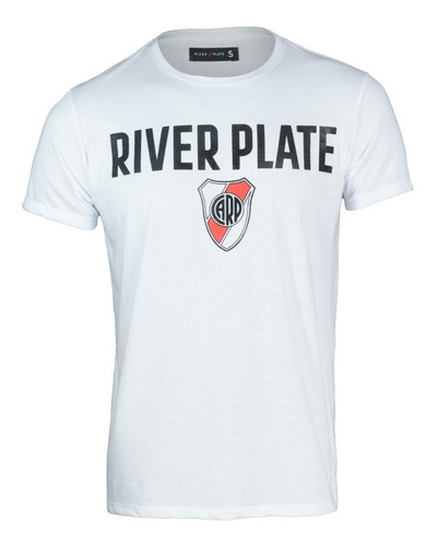 Remera Hombre River Plate Y Esc Estampado Licencia Oficial