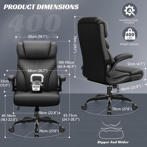 Silla De Oficina De Cuero Ergonometrica C/soporte Lumbar M B