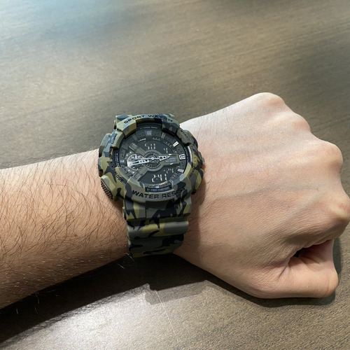 Reloj Unisex Skmei 1688 Sumergible Digital Alarma Cronometro Color De La Malla Verde Camuflaje