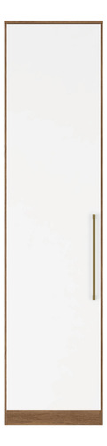Closet Ropero 1 Puerta Con Repisas Color Blanco/café