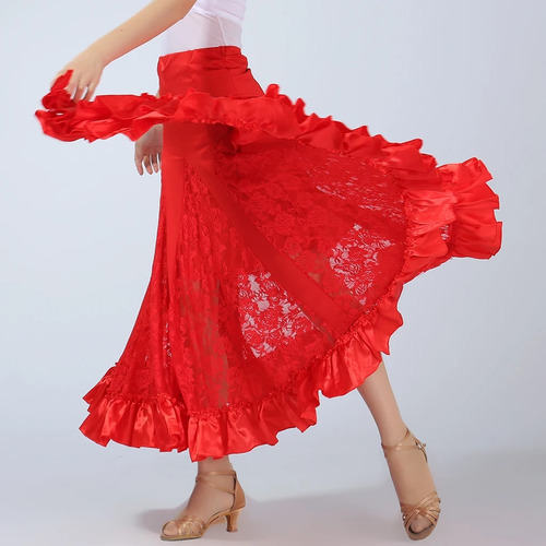Falda De Baile Flamenco Lady Waltz, Disfraz De Cintura Para