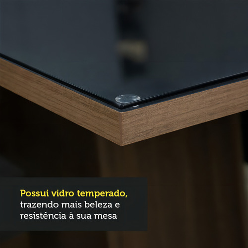 Juego de Comedor con Mesa y 4 Sillas Madesa Marilia Color Marrón/Negro/Gris