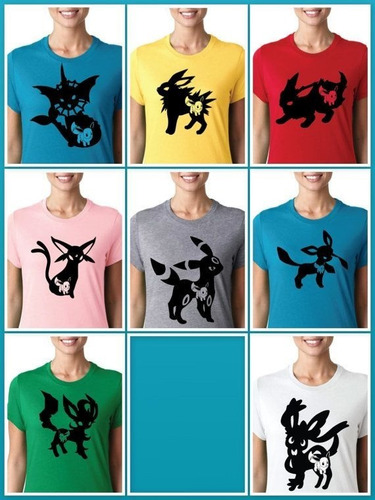 Playeras Pokemon Eevee Evoluciones Paquete 8 Caballero