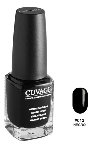 Esmaltes De Uñas Tradicional Sin Tacc Cuvage Pro Keratine Color #013 - Negro