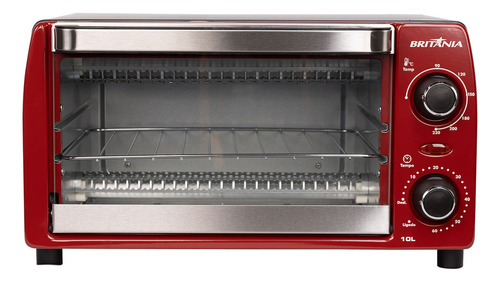 Forno Elétrico Britânia 10l Bfe10v Vermelho 1050w Com Timer 220V