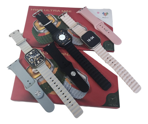 Reloj Smartwatch HW9 Ultra Mini Series 9, pantalla AMOLED de 41 mm, caja dorada, pulsera nude
