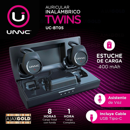 Imagen 6 de 10 de Auricular Bluetooth 5.0 Deportivo Inalámbrico In Ear Touch Color Negro