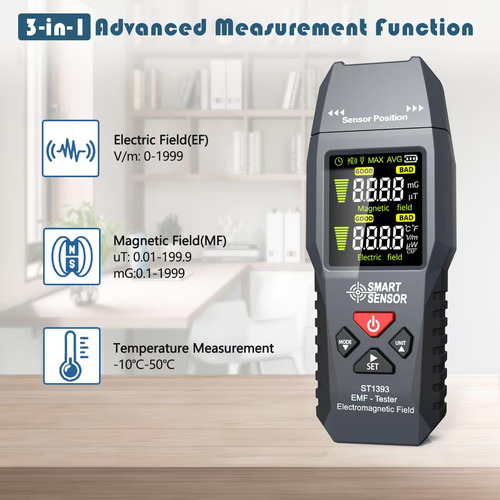 Medidor De Emf Comprobador De Emf Portátil Con Pantalla Lcd