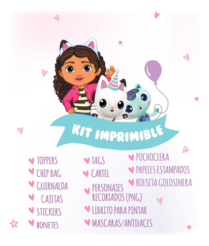 Kit Imprimible Gaby Y La Casa De Muñecas Candy Bar