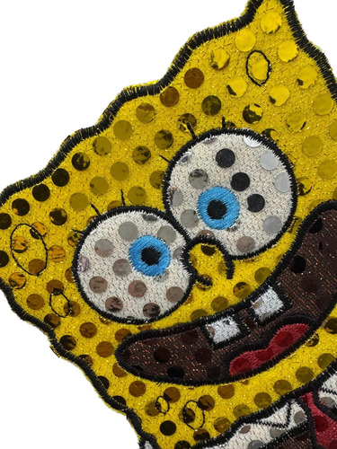 Parche Bob Esponja Falso Paillette 12 X 19 Cm Bob Esponja Falso Paillette