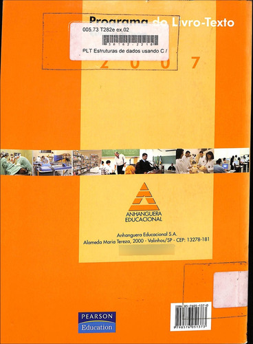 Plt 39 - Estrutura De Dados Usando C De Aaron M. Tenenbaum Pela Pearson Prentice Hall (2007) (Usado)