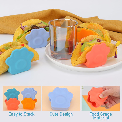 Juego De 8 Soportes De Silicona Para Tacos En Forma De Pata