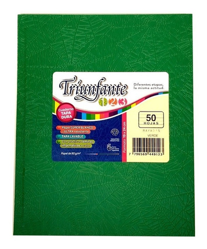 Cuaderno Triunfante Tipo Abc Td  Araña 48h Rayado 19x24 Cm