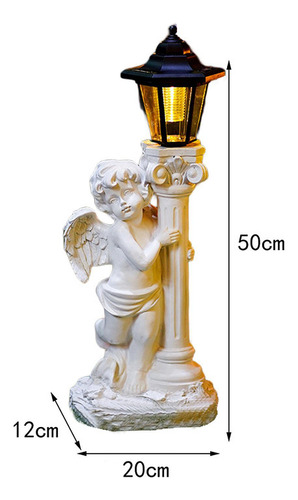 Luz Solar De Estatua De Jardín Al Aire 20x12x50cm Derecha