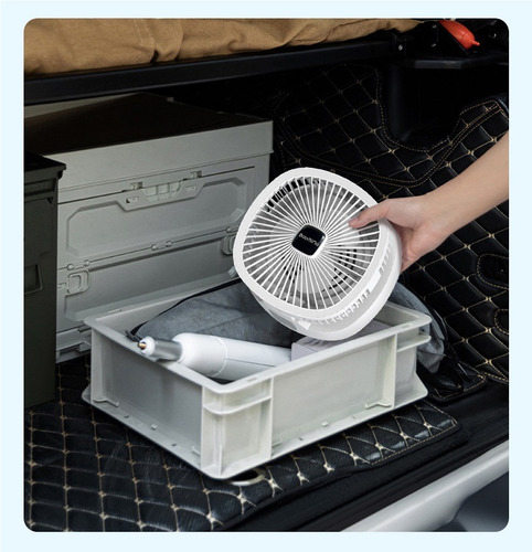 Ventilador 5000mah Solar Recargable Para Camping,con Luz Led