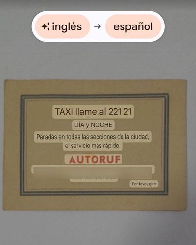 Antigua Tarjeta Taxi Bremen Alemania Con Mapa (Usado)