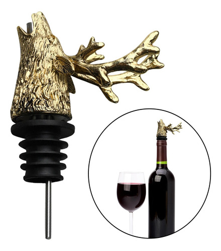 3 Animal Deer Wine Aerator Pourer Con Tapón De Silicona