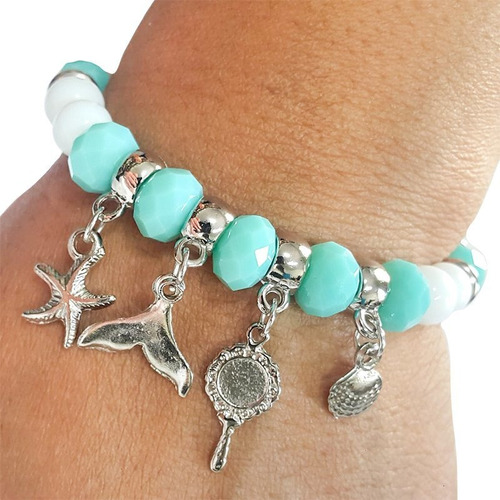 Pulseira Iemanjá Odoya Cor Azul-turquesa Diâmetro 17 cm