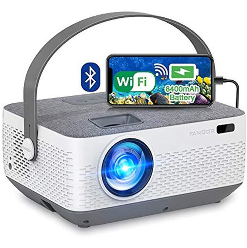 Proyector Wifi Bluetooth 8400mah Bateria, Proyector Casero P Color mini projector gray