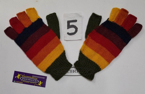 Imagen 3 de 4 de Guantes Lana Alpaca Sin Dedos Mujer Colores Medianos