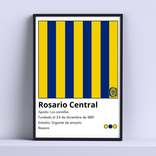 Cuadro Rosario Central Club Info 30x40cm List P Colgar