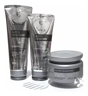 Kit Eudora Siàge Nutri Diamond Shampoo + Cond. + Máscara