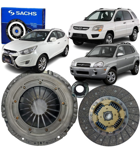 Imagem 1 de 10 de Kit Embreagem Platô Disco Rolamento Tucson Ix35 Sportage 2.0