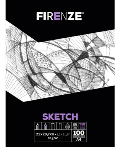 Block Arte Sketch 21 X 29.7 Cms. 90 Grs. 100 Hojas G. Ligero