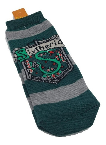 Medias Soquete Harry Potter Hogwarts Slytherin Escudo