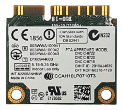 Placa Wifi Intel Centrino N6205,62205anhmw Acer Aspire 5755g