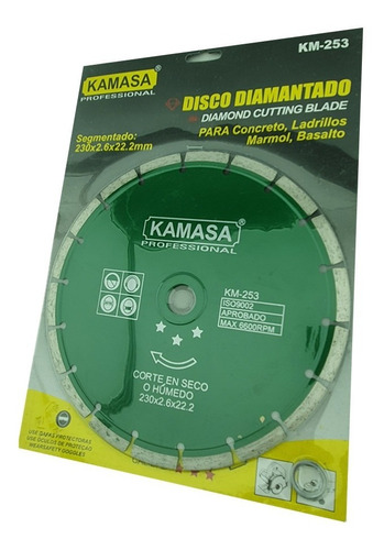 Disco Diamantado 9 230mm Corte Segmentado Concreto Kamasa